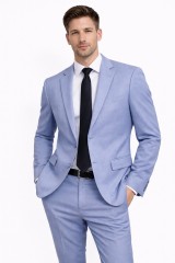                           Newsmen elasztikus slim öltöny - Világoskék 